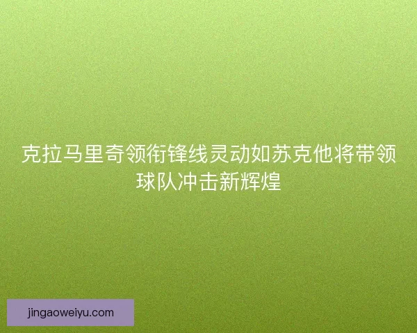 克拉马里奇领衔锋线灵动如苏克他将带领球队冲击新辉煌
