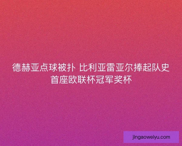 德赫亚点球被扑 比利亚雷亚尔捧起队史首座欧联杯冠军奖杯